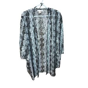 Band of Gypsies NWT Gray Snakeskin Open Duster Sheer Size Small
